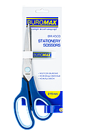 Ножиці, 215 мм, асиметр.ручки, з блак.гум.вставками, сині ВМ4503