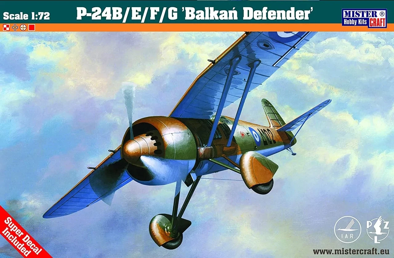 P-24 B/E/F/G Balkan Defender. Збірна модель літака у масштабі 1/72. MISTER CRAFT D-225