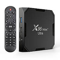 Комплект Смарт ТВ-приставка X96 Max Plus Ultra 4/32Гб Amlogic 905x4 + Аэропульт G10s с гироскопом и микрофоном