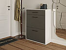 Вертикальна тридверна взуттєва тумба з Ламінованого ДСП Тумбочка для взуття в передпокій 70 см шириною, фото 4