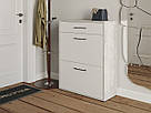 Вертикальна тридверна взуттєва тумба з Ламінованого ДСП Тумбочка для взуття в передпокій 70 см шириною, фото 6