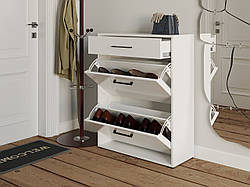 Вертикальна тридверна взуттєва тумба з Ламінованого ДСП Тумбочка для взуття в передпокій 70 см шириною