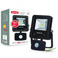 LED-прожектор з датчиком руху MAXUS 10W, 5000K ;1-MAX-01-LFL-1050s