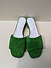 STTOPA Розміри 36-44. Шльопанці великих розмірів шкіряні. Каблук 3 см. 124-3644-3-1 Зелені, фото 3