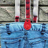 Джинси дитячі на червоних підтяжках, фото 7