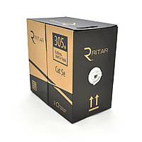 Кабель КНПп UTP (4*2*0.51) 4p 24 AWG, Ritar, (CCA), ізоляція ПВХ + ПЕ, для нар. робіт із дротом, 305 м