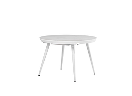 Стіл обідній розкладний в кухню вітальню TML-875 білий мармур Vetro Mebel