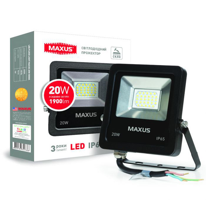 Прожектор Maxus LED Flood Light 20W 5000K (1-MAX-01-LFL-2050)
