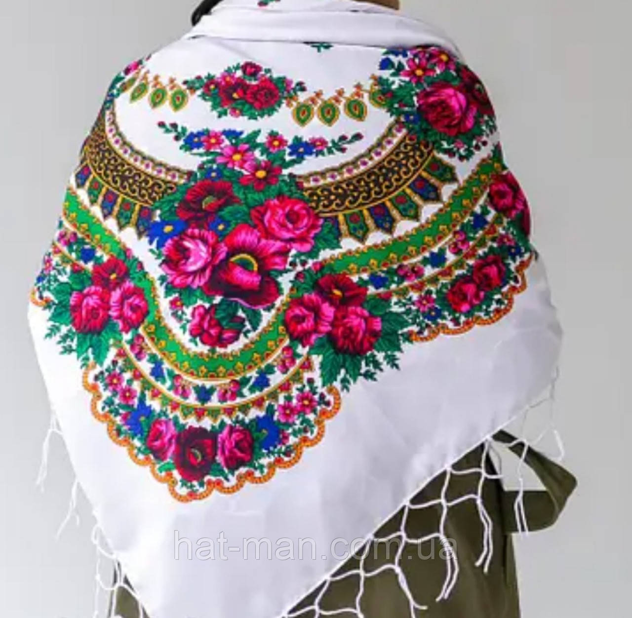 Хустка біла велика вовняна (125*125см), фото 1