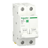 Автоматичний вимикач Schneider RESI9 10А, 2P, крива С, 6 кА