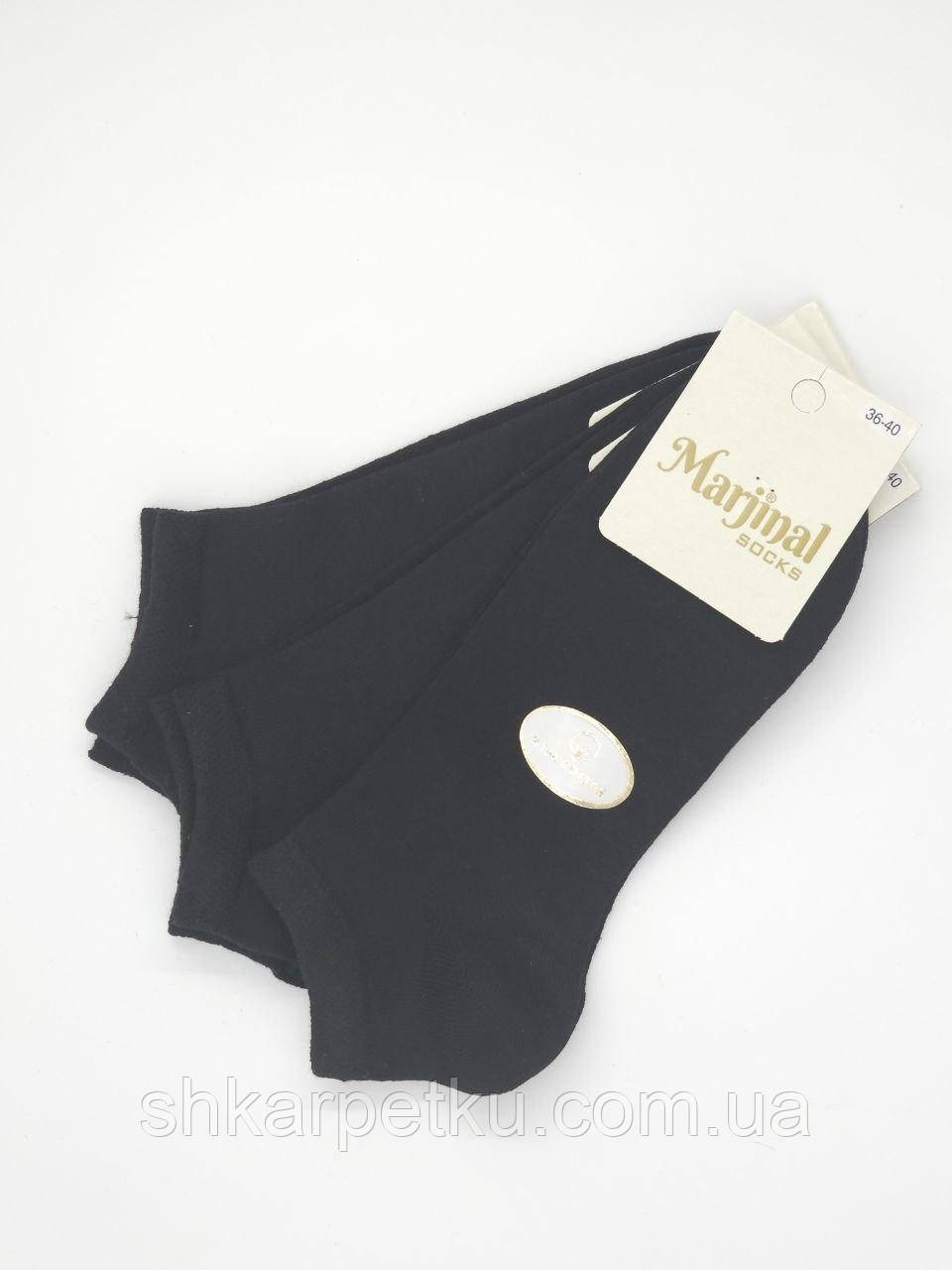 Жіночі шкарпетки короткі бавовна Marjinal однотонні 35-40 12 шт в уп чорні