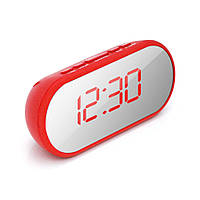 Електронний годинник VST-712Y Дзеркальний дисплей, будильник, живлення від кабелю USB, Red