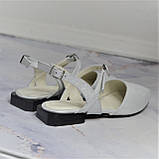 Кожаные босоножки с закрытым носком на маленьком каблуке, фото 2