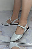 Кожаные босоножки с закрытым носком на маленьком каблуке, фото 6