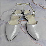 Кожаные босоножки с закрытым носком на маленьком каблуке, фото 8