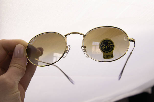 Сонцезахисні окуляри RAY BAN Oval Carbon Series (арт. RB3547/5) золота оправа/коричнева лінза, фото 5