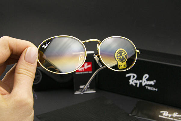 Сонцезахисні окуляри RAY BAN Oval Carbon Series (арт. RB3547/5) золота оправа/коричнева лінза, фото 4