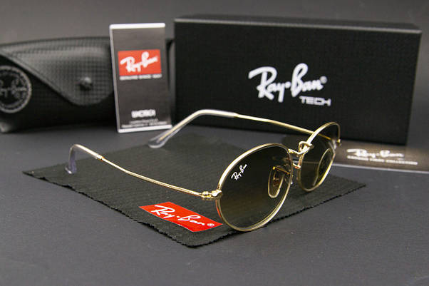 Сонцезахисні окуляри RAY BAN Oval Carbon Series (арт. RB3547/5) золота оправа/коричнева лінза, фото 3