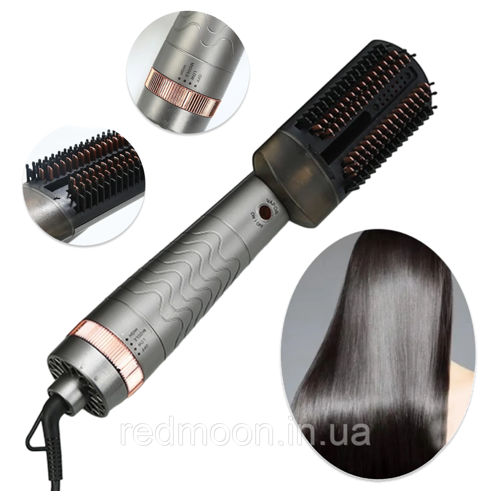 Фен-гребінець Hair Steam Brush, 3в1 / Електро-гребінець для волосся / Стайлер браш для укладання
