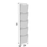 Кишеня буклетниця EKOSTAR А4 5 ярусна 214х989, фото 4