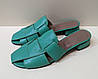 STTOPA Розміри 36-45. Шльопанці великих розмірів шкіряні. Каблук 3 см. 361-3645-3-1 Бірюзові, фото 2