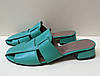STTOPA Розміри 36-45. Шльопанці великих розмірів шкіряні. Каблук 3 см. 361-3645-3-1 Бірюзові, фото 4