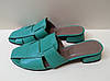 STTOPA Розміри 36-45. Шльопанці великих розмірів шкіряні. Каблук 3 см. 361-3645-3-1 Бірюзові, фото 6