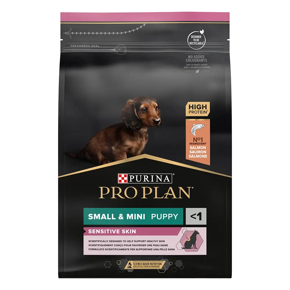 Сухий корм для цуценят малих порід з чутливою шкірою Pro Plan Small and Mini Puppy Sensitive Skin 3 кг (лосось)