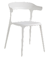 Кресло пластиковое Papatya Luna-Stripe белое сиденье, верх белый 2336