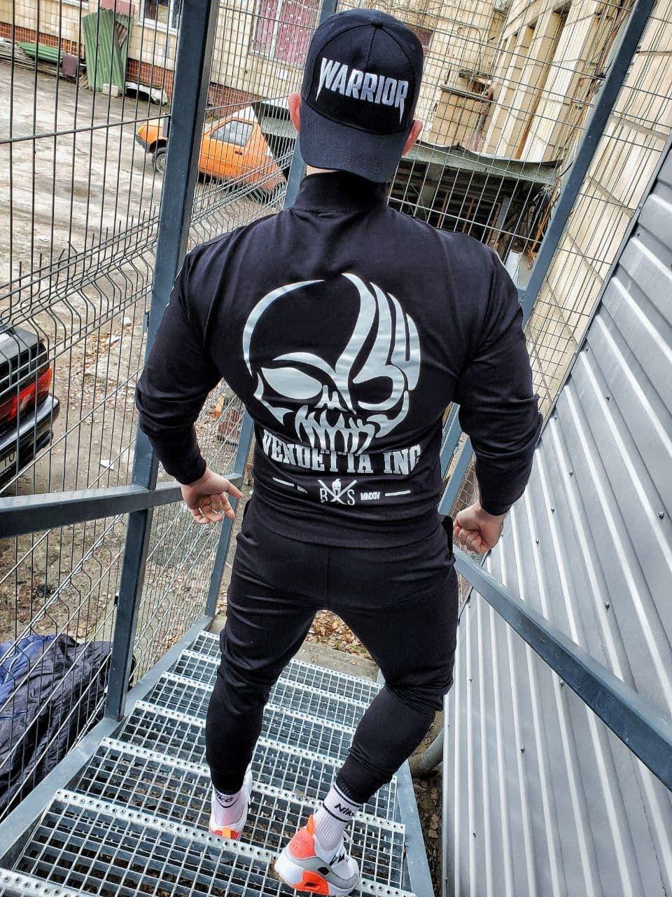 Спортивний костюм Warrior Bsw весняний осінній чорний комплект демісезонний кофта чоловіча штани чоловічі, фото 1