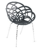 Кресло Papatya Flora-ML матовый антрацит сиденье, ножки хром 2305