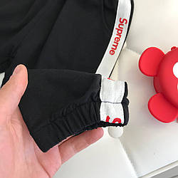 Спортивні штани для хлопчика "Supreme" зі смужкою Чорні 7106 68, Чёрный, Мальчик, Весна Лето, 100 см, 3 года