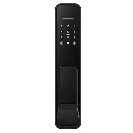 Розумний дверний біометричний замок SEVEN LOCK SL-7769BF black (врізна частина 6068), фото 1