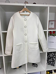 Довгий піджак кардиган для дівчинки Zibi, Білий, д, Весна Осінь, 152 см