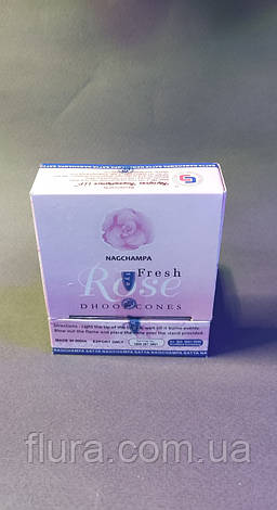 Аромопалички "Fresh Rose"cones Satya 20g Індія, фото 1