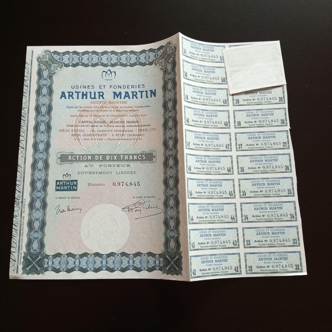 Акція. 1944 рік No0,974,845 (Б-31)