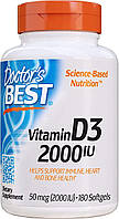 Витамин Д3 Doctor's Best, Vitamin D3, 50 мкг (2000 IU), 180 капсул