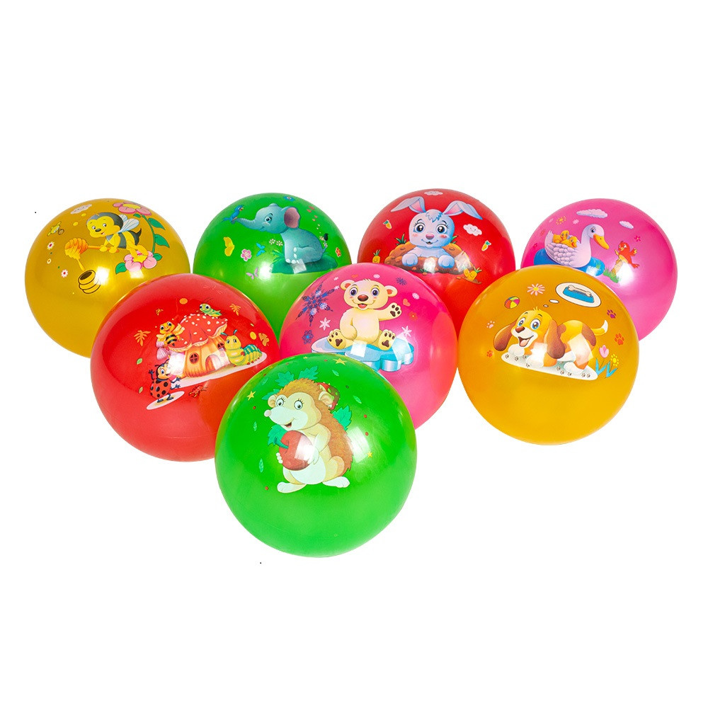 М'яч дитячий BT-PB-0176, тварини, великий 9 дюймів (22 см), різні кольори, малюнки, для гри, дітям