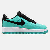 Класні кроссівки жіночі Nike Air Force 1 Low x Tiffany & Co. Стильні кроссівки для дівчат Найк Аір Форс., фото 4