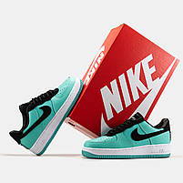 Класні кроссівки жіночі Nike Air Force 1 Low x Tiffany & Co. Стильні кроссівки для дівчат Найк Аір Форс., фото 9