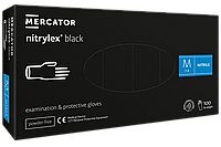 Перчатки Mercator Medical NITRYLEX BLACK нитриловые неопудренные черные. M