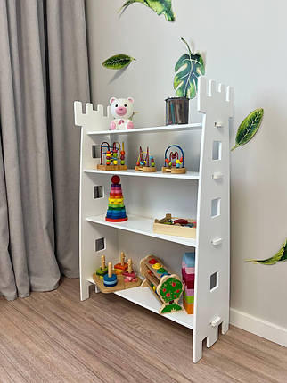 Дитяча поличка біла для іграшок, фото 1