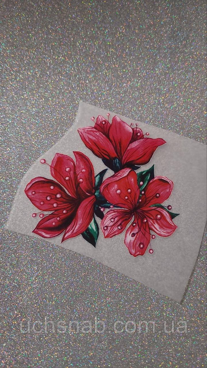 Термонаклейка на одяг Червона квіточка, фото 1