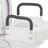 Насадка на унітаз висота 12 см із поручнями анатомічної форми для стандартних стаціонарних унітазів SC7060B, фото 3