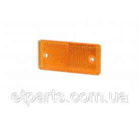 Світловідбивач оранжевий  прямокутний з отворами на шурупи