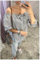 Нежная женская блуза, ткань "Коттон" 46, 48, 50, 52 размер 46
