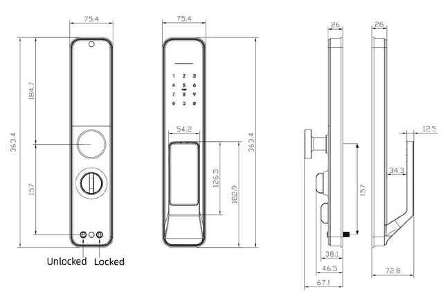 Размеры SEVEN LOCK SL-7767BF black