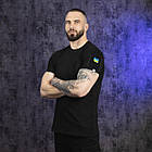 Чоловіча тактична футболка чорна з липучками армійська на літо, фото 5