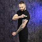 Чоловіча тактична футболка чорна з липучками армійська на літо, фото 6