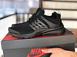 Кросівки чоловічі Nike Air Presto Найк Аїр Престо чорні модні бігові кросівки текстиль, фото 2